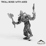 Tabletop Terrain Miniature Troll Boss With Axes