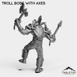 Tabletop Terrain Miniature Troll Boss With Axes