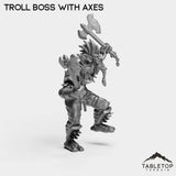 Tabletop Terrain Miniature Troll Boss With Axes