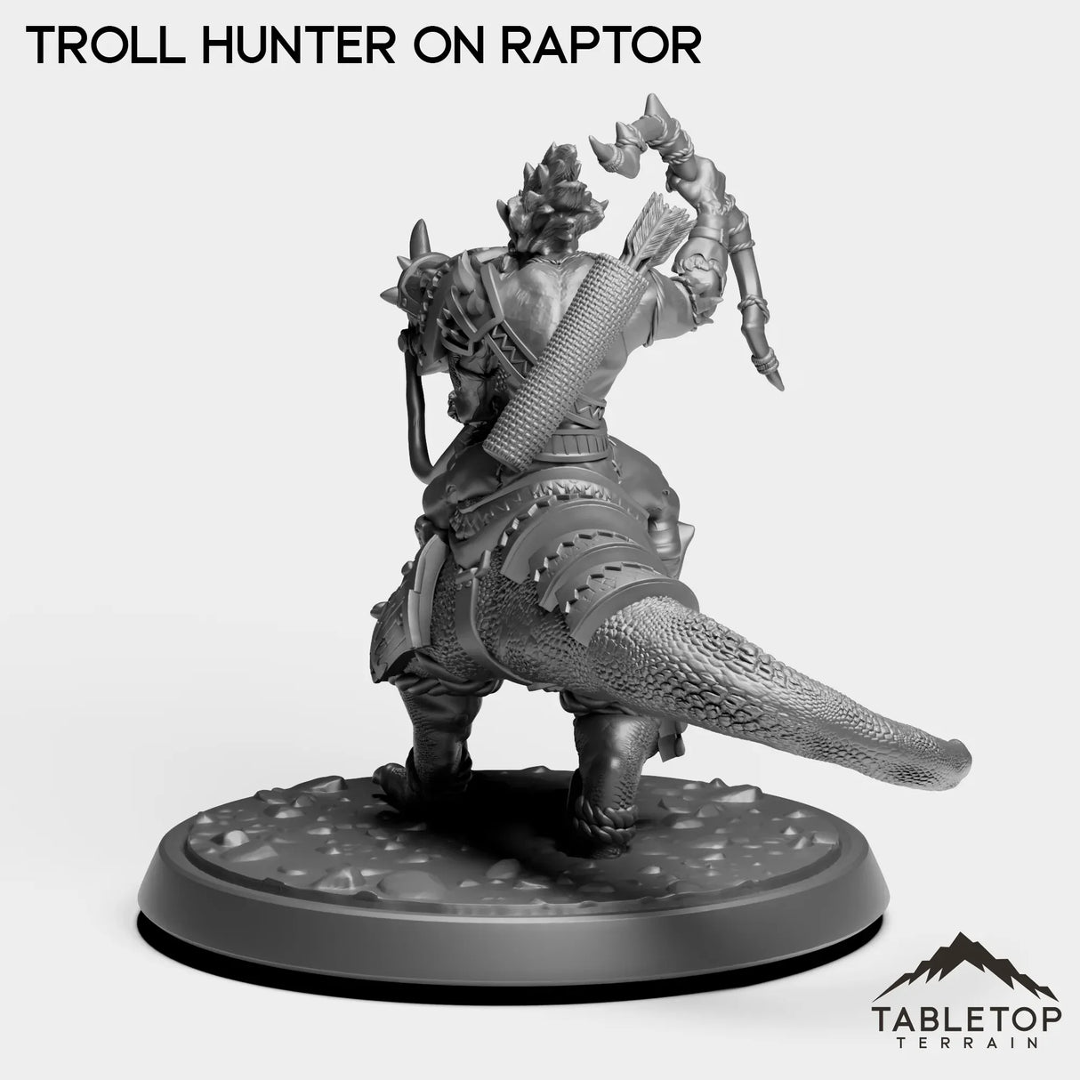 Tabletop Terrain Miniature Troll Hunter on Raptor
