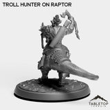 Tabletop Terrain Miniature Troll Hunter on Raptor