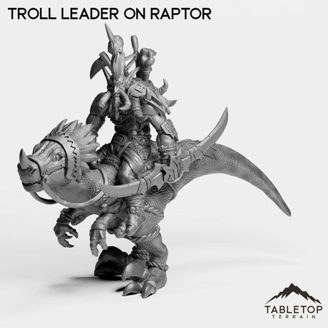 Tabletop Terrain Miniature Troll Leader on Raptor