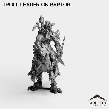 Tabletop Terrain Miniature Troll Leader on Raptor