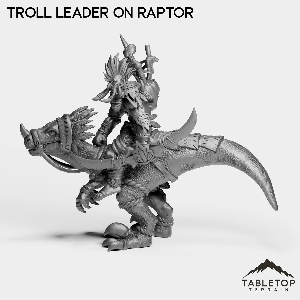 Tabletop Terrain Miniature Troll Leader on Raptor