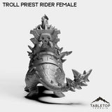 Tabletop Terrain Miniature Troll Priest Rider Female