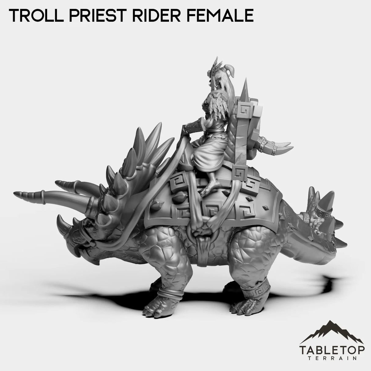 Tabletop Terrain Miniature Troll Priest Rider Female