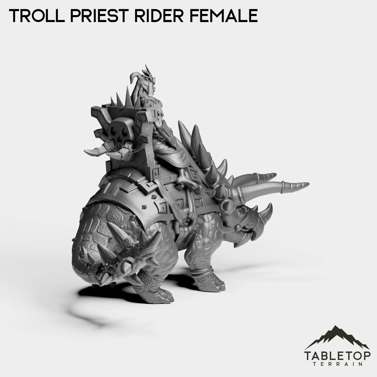 Tabletop Terrain Miniature Troll Priest Rider Female