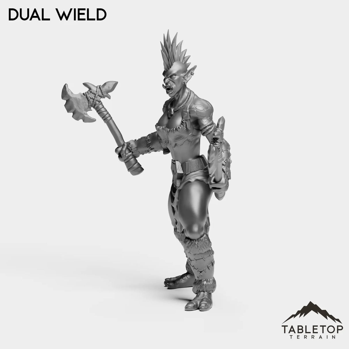 Tabletop Terrain Miniature Troll Tribe Berserker Warrior Female
