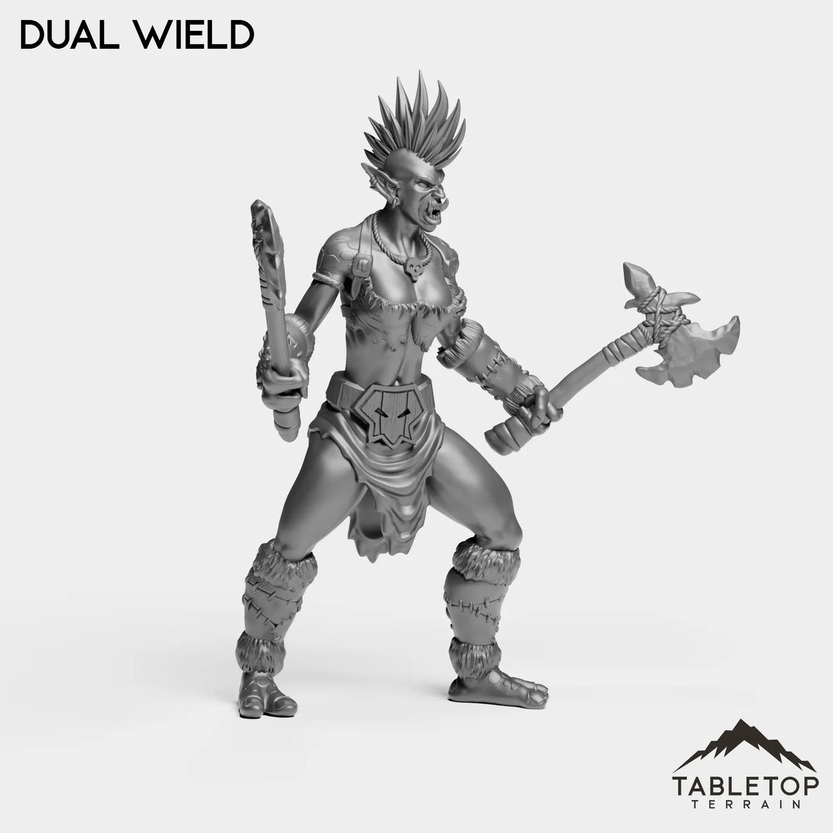 Tabletop Terrain Miniature Troll Tribe Berserker Warrior Female