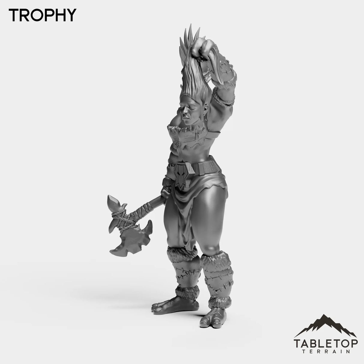 Tabletop Terrain Miniature Troll Tribe Berserker Warrior Female