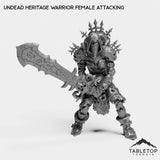 Tabletop Terrain Miniature Undead Heritage Warrior Female Attacking Undead Heritage Warrior Female