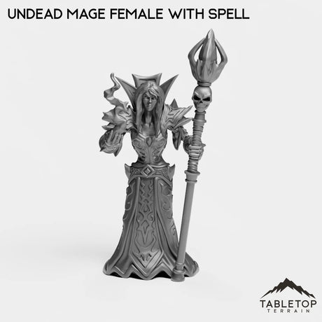 Tabletop Terrain Miniature Undead Mage Female with Spell Undead Basic Mage Female