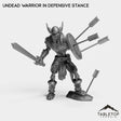 Tabletop Terrain Miniature Undead Warrior in Defensive Stance Undead Basic Warrior