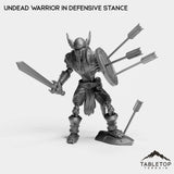 Tabletop Terrain Miniature Undead Warrior in Defensive Stance Undead Basic Warrior