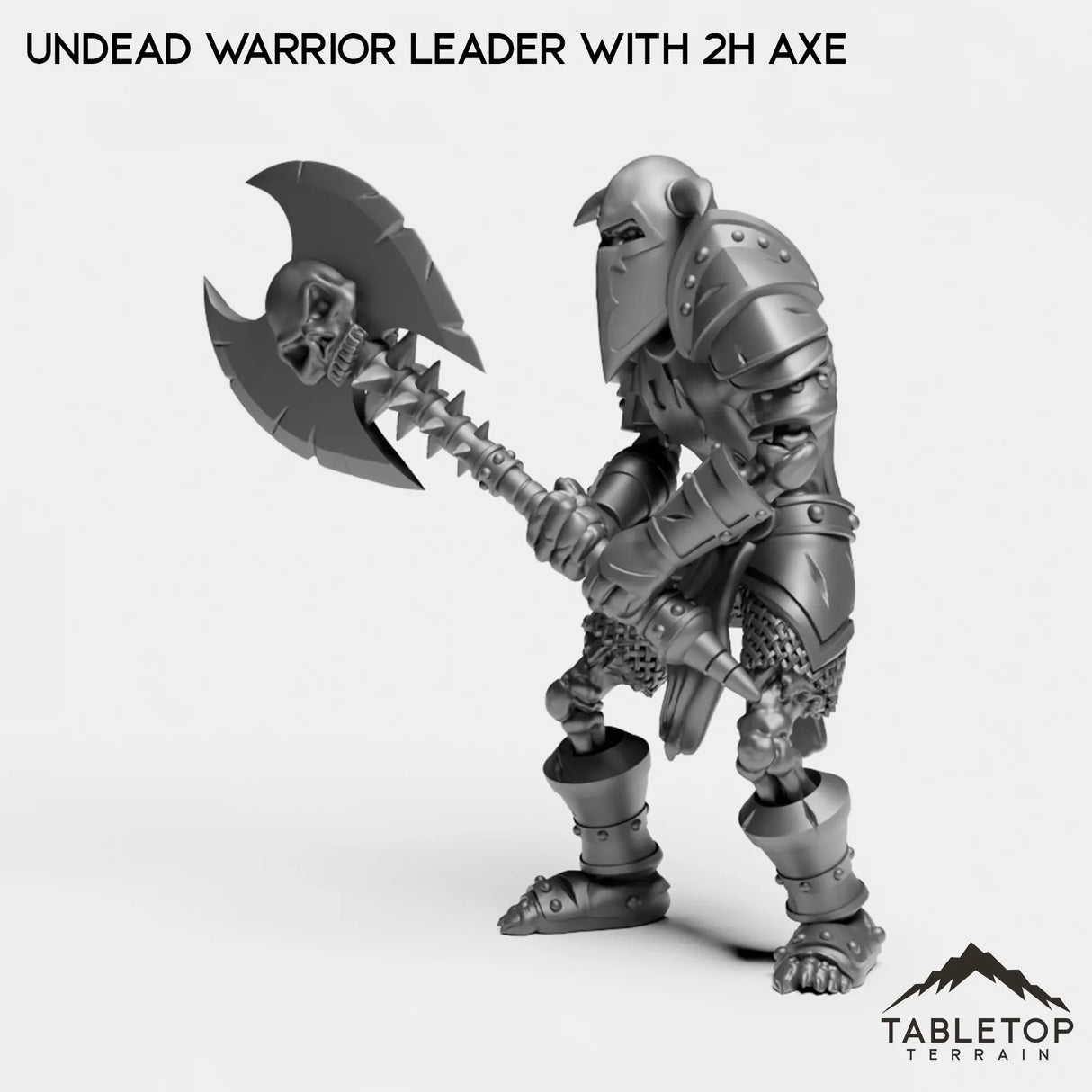 Tabletop Terrain Miniature Undead Warrior Leader with 2H Axe