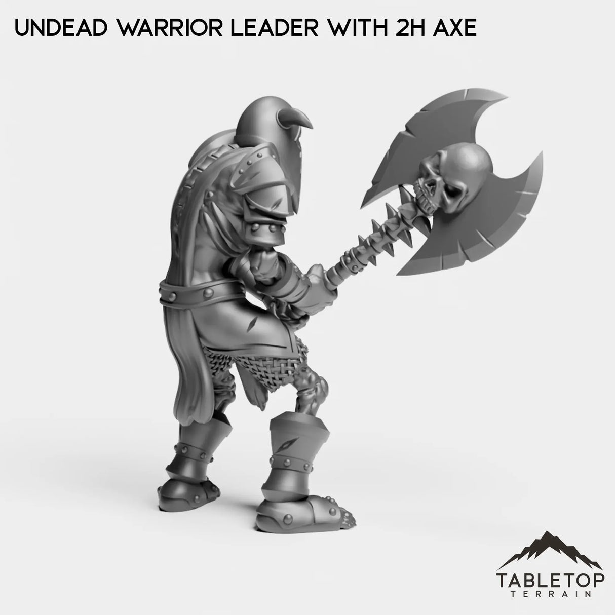 Tabletop Terrain Miniature Undead Warrior Leader with 2H Axe