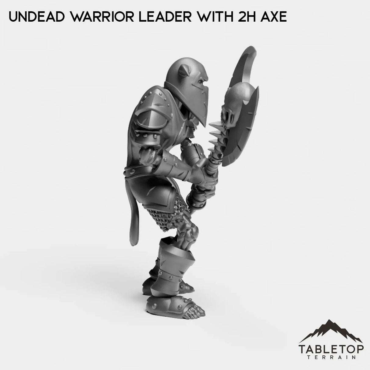 Tabletop Terrain Miniature Undead Warrior Leader with 2H Axe