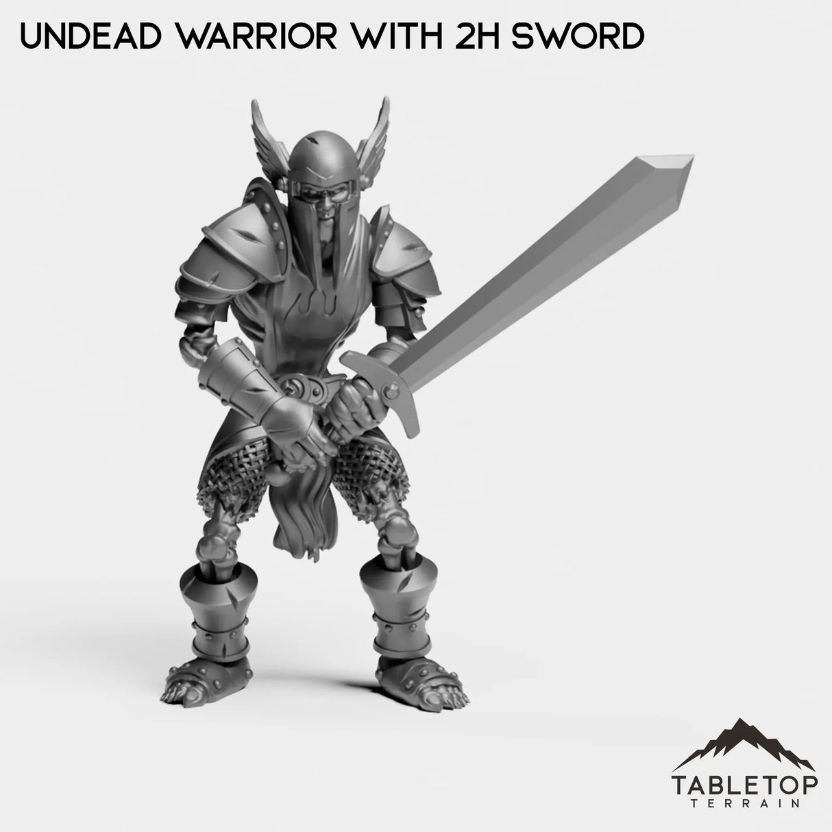 Tabletop Terrain Miniature Undead Warrior with 2h Sword Undead Basic Warrior