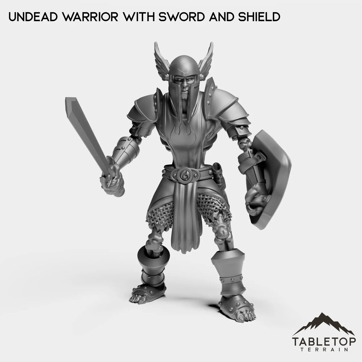 Tabletop Terrain Miniature Undead Warrior with Sword and Shield Undead Basic Warrior