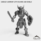 Tabletop Terrain Miniature Undead Warrior with Sword and Shield Undead Basic Warrior