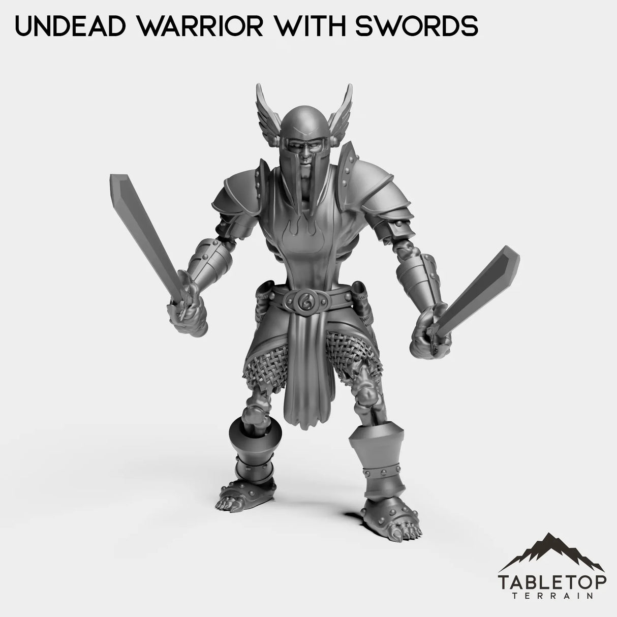 Tabletop Terrain Miniature Undead Warrior with Swords Undead Basic Warrior