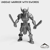 Tabletop Terrain Miniature Undead Warrior with Swords Undead Basic Warrior