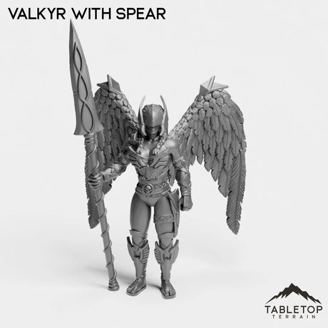 Tabletop Terrain Miniature Valkyr with Spear Valkyr