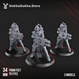 Tabletop Terrain Miniature War Sisters Team with Heavy Weapons x3