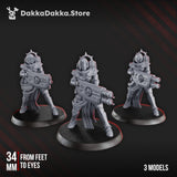 Tabletop Terrain Miniature War Sisters Team with Heavy Weapons x3