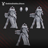 Tabletop Terrain Miniature War Sisters Team with Heavy Weapons x3