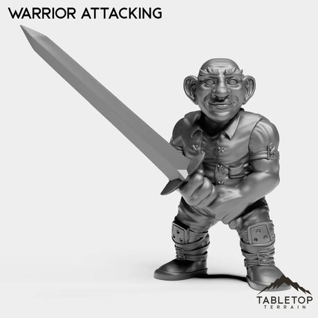 Tabletop Terrain Miniature Warrior Attacking Gnome Starters