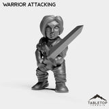 Tabletop Terrain Miniature Warrior Attacking Gnome Starters Female
