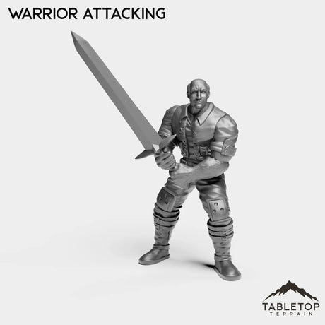 Tabletop Terrain Miniature Warrior Attacking Human Starters
