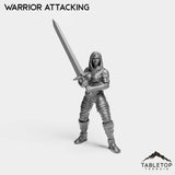 Tabletop Terrain Miniature Warrior Attacking Human Starters Female