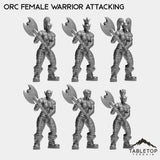Tabletop Terrain Miniature Warrior Attacking Orc Female Starters