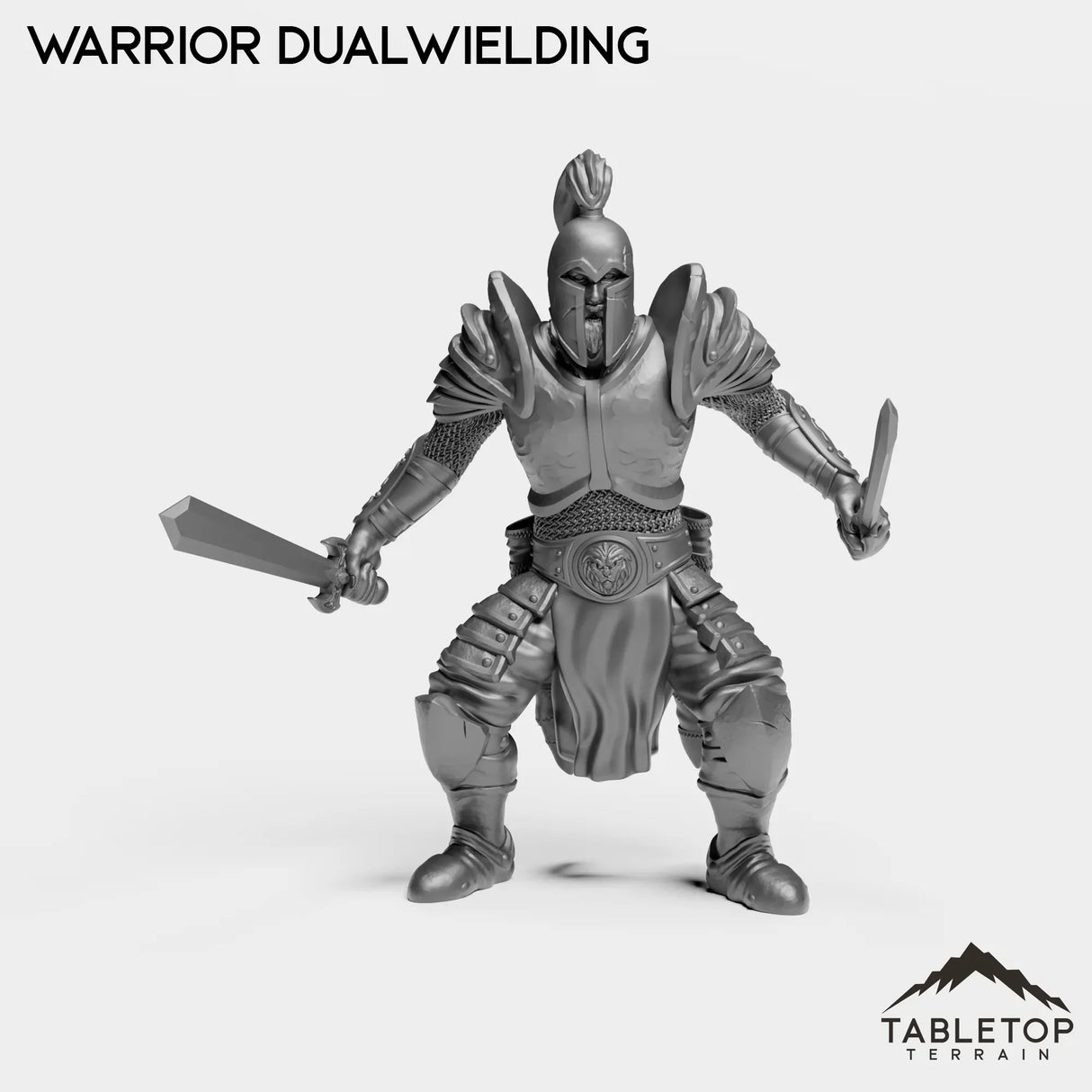 Tabletop Terrain Miniature Warrior Dualwielding Human Warrior