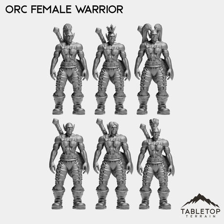 Tabletop Terrain Miniature Warrior Orc Female Starters