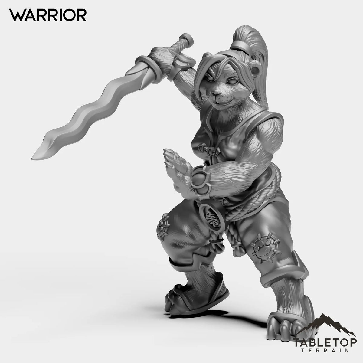 Tabletop Terrain Miniature Warrior Panda Starter Female