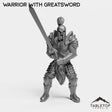 Tabletop Terrain Miniature Warrior with Greatsword Human Warrior
