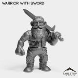 Tabletop Terrain Miniature Warrior With Sword Gnome Starters