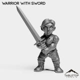 Tabletop Terrain Miniature Warrior With Sword Gnome Starters Female