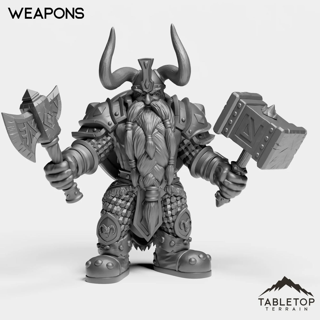 Tabletop Terrain Miniature Weapons Dwarf Paladin