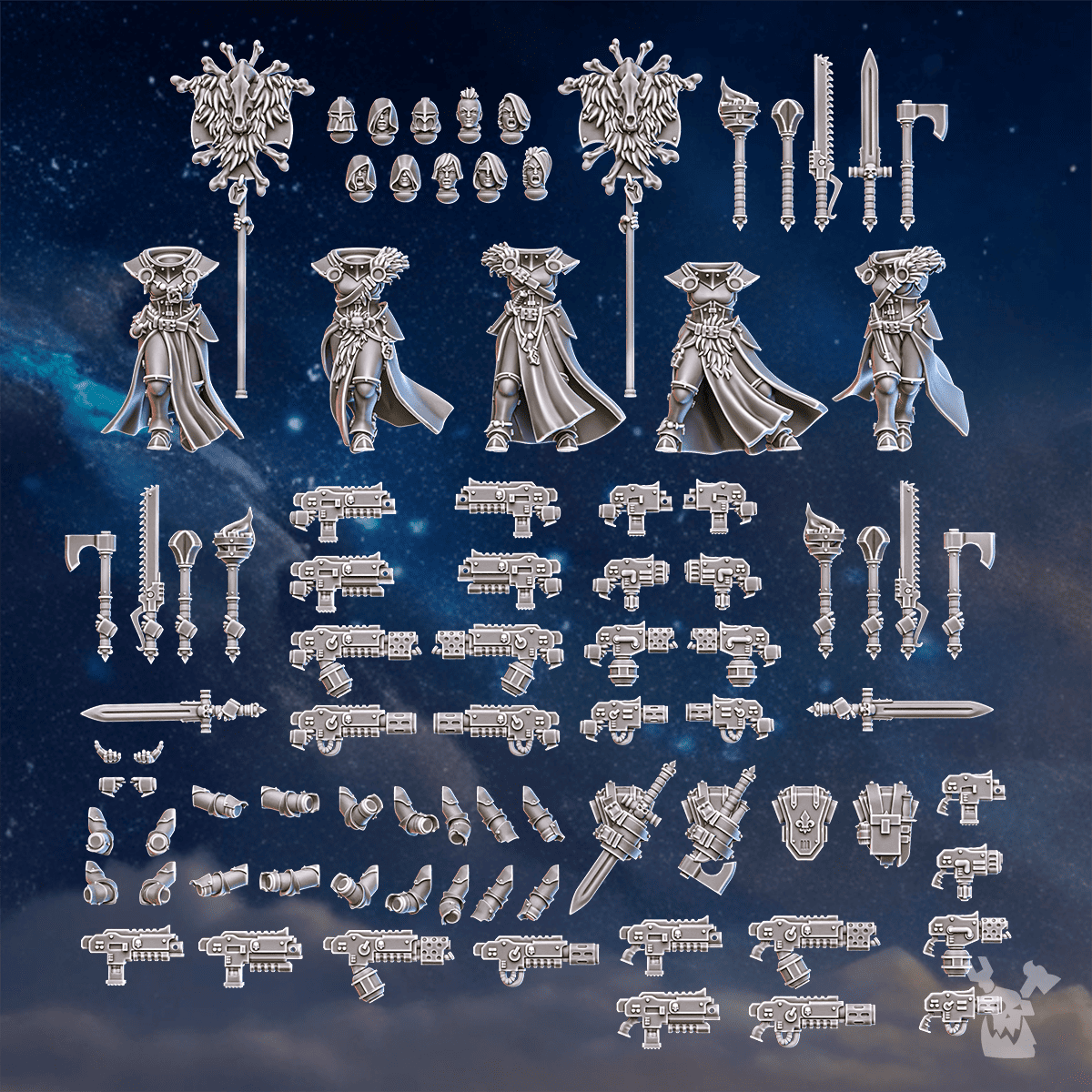 Tabletop Terrain Miniature White Fangs Hunters (build kit)