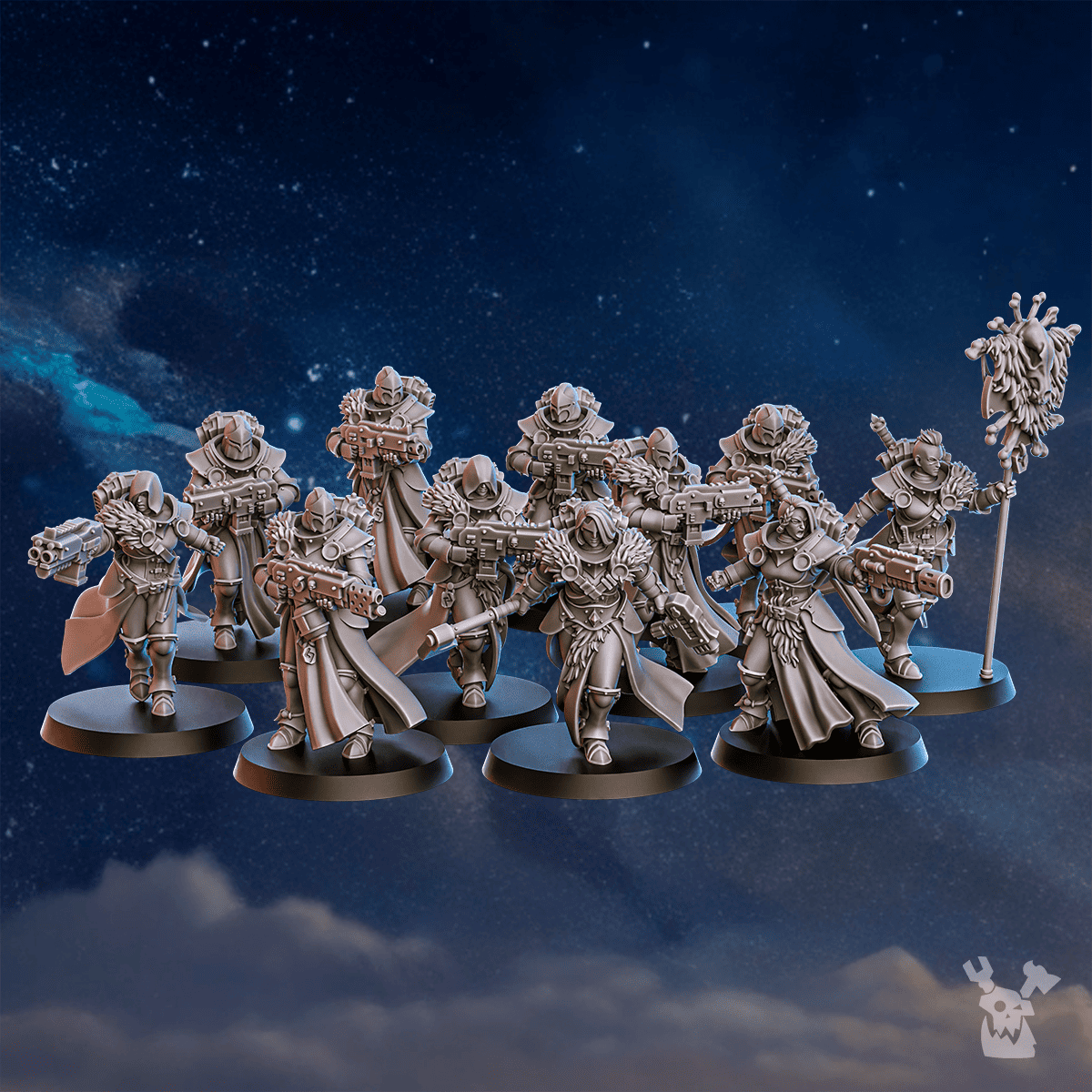 Tabletop Terrain Miniature White Fangs Hunters Squad x20