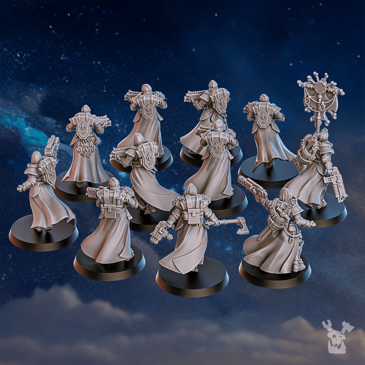 Tabletop Terrain Miniature White Fangs Hunters Squad x20