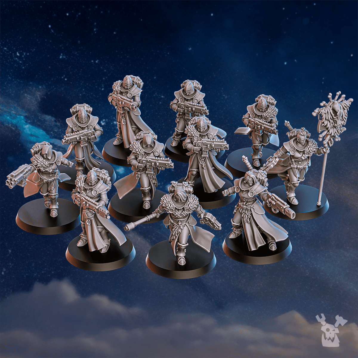 Tabletop Terrain Miniature White Fangs Hunters Squad x20