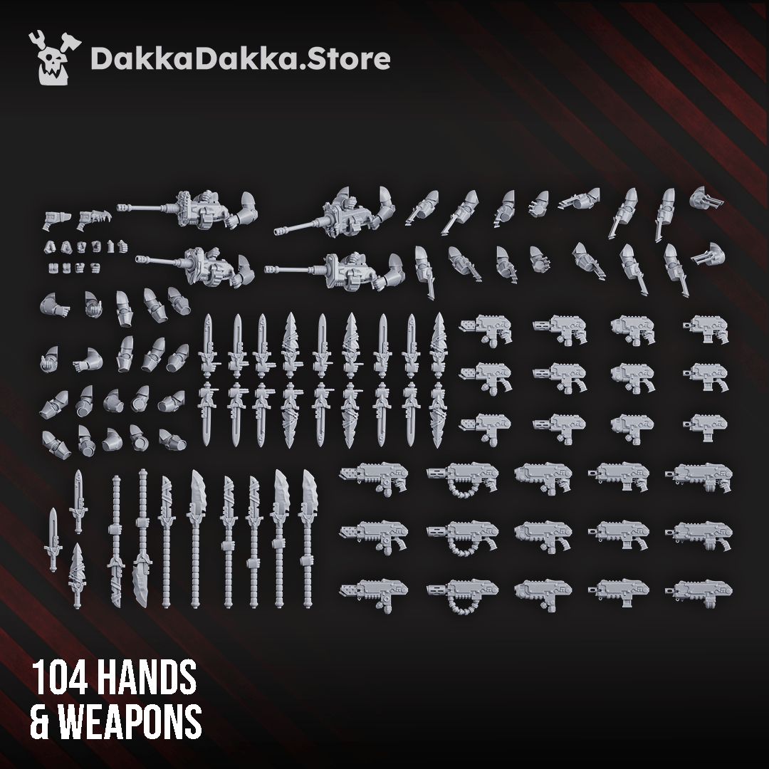 Tabletop Terrain Miniature White Megalodon Clan (build kit) - Prime Armored Battleline Squad of Space Knights