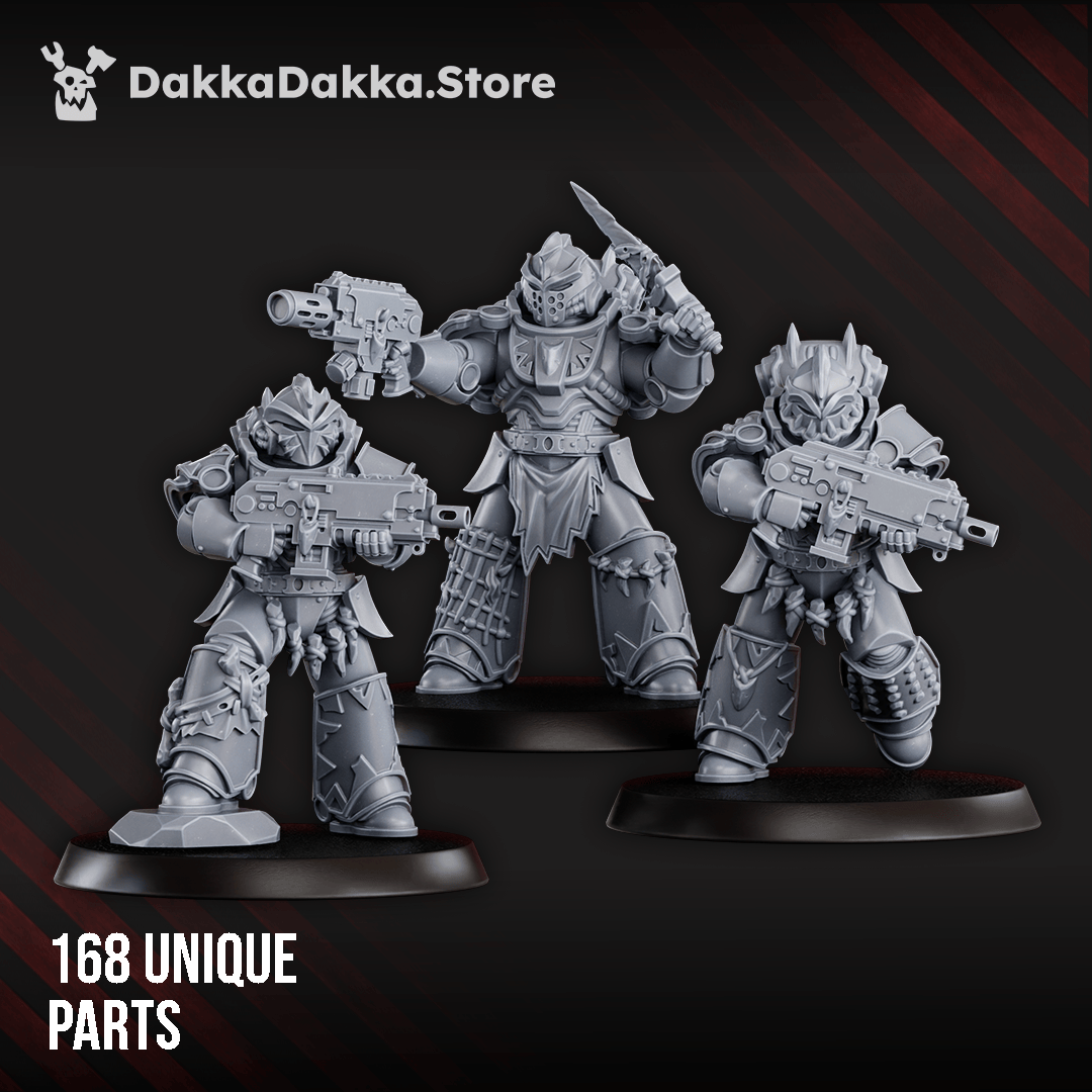 Tabletop Terrain Miniature White Megalodon Clan (build kit) - Prime Armored Battleline Squad of Space Knights