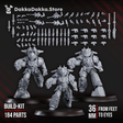 Tabletop Terrain Miniature White Megalodon Clan (build kit) - Prime Armored Battleline Squad of Space Knights