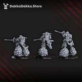 Tabletop Terrain Miniature White Megalodon Clan Depressors (x3) - Prime Armored Fire Squad of Space Knights